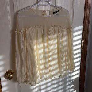 Topshop tulle pleated blouse